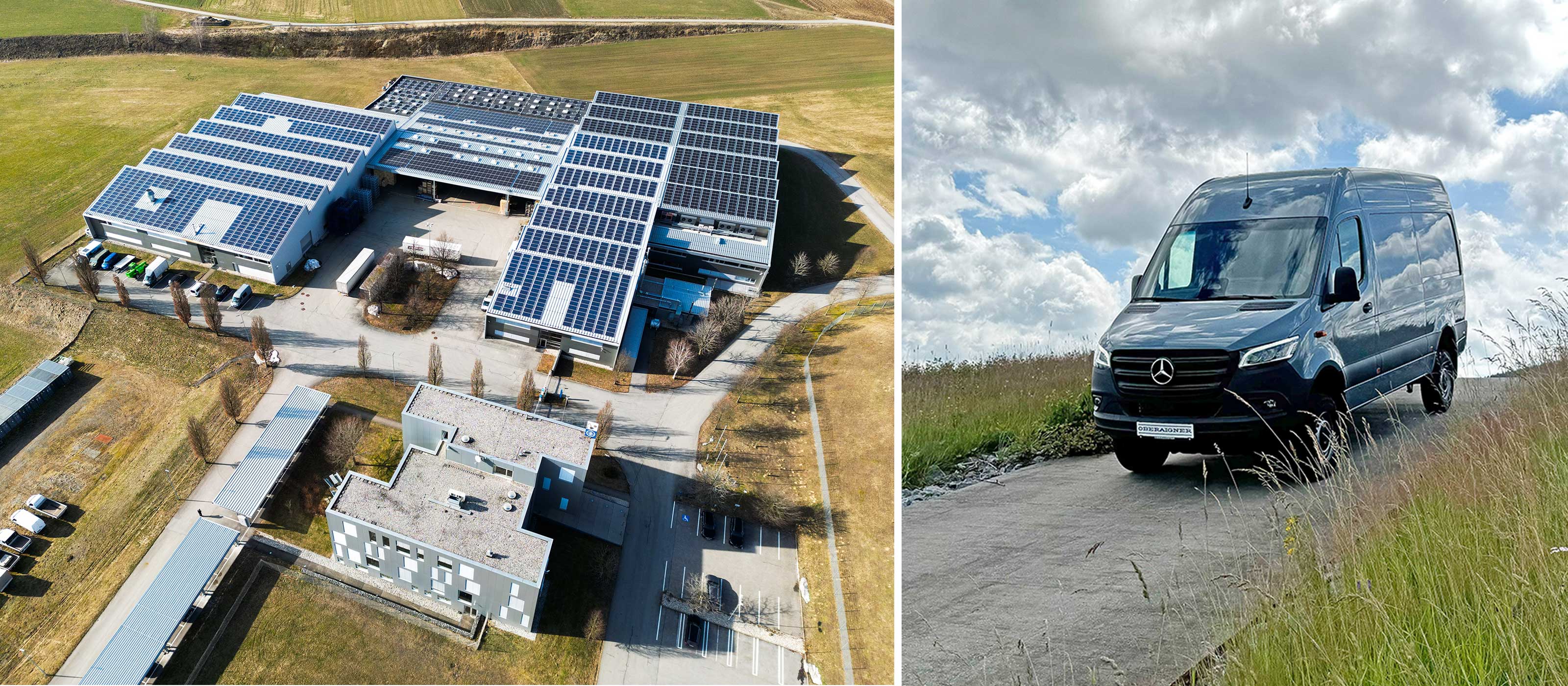 Produktionsstandort und Fahrzeug der Firma Oberaigner Powertrain GmbH
