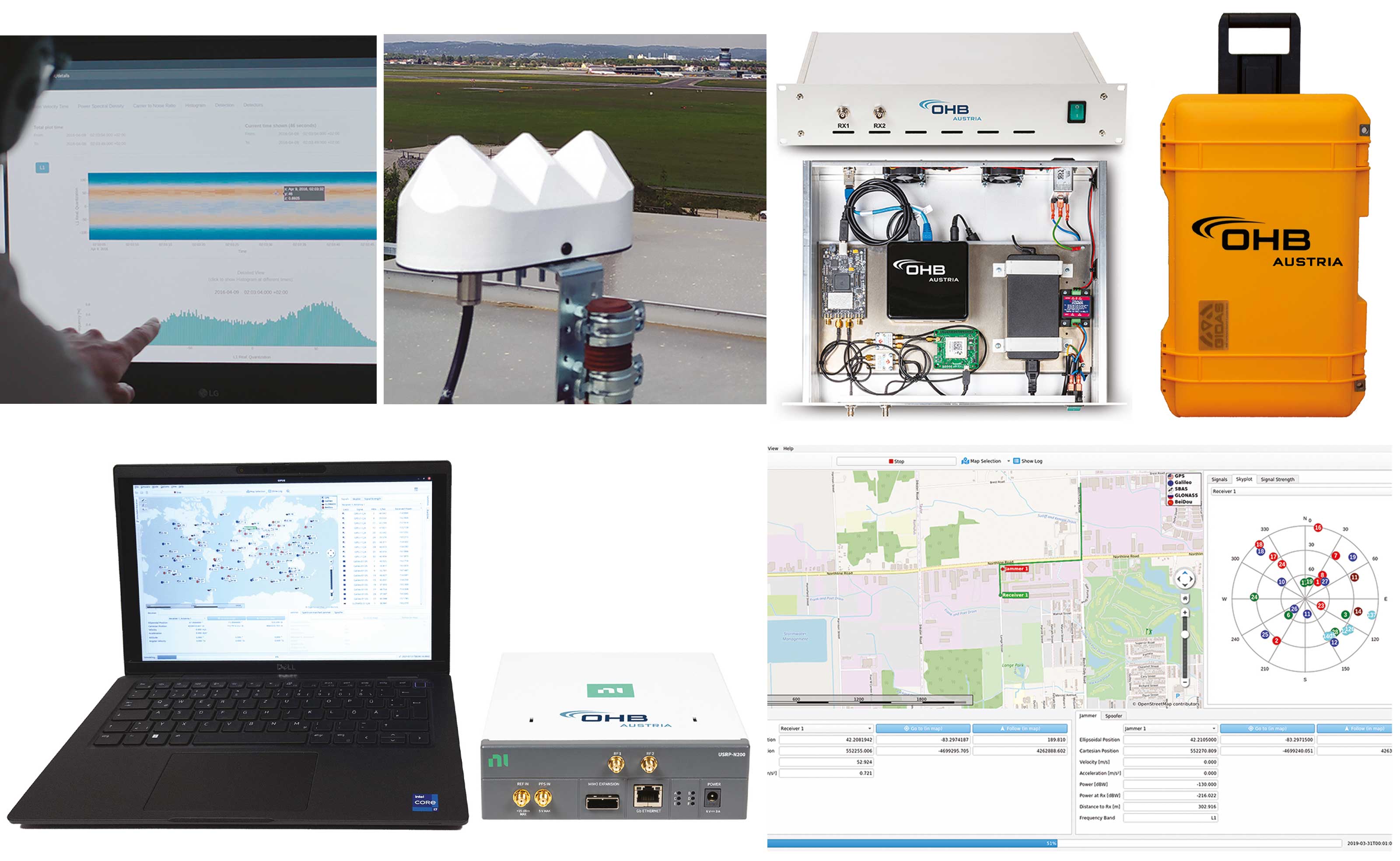 Collage mit Produkten der Firma OHB Austria GmbH