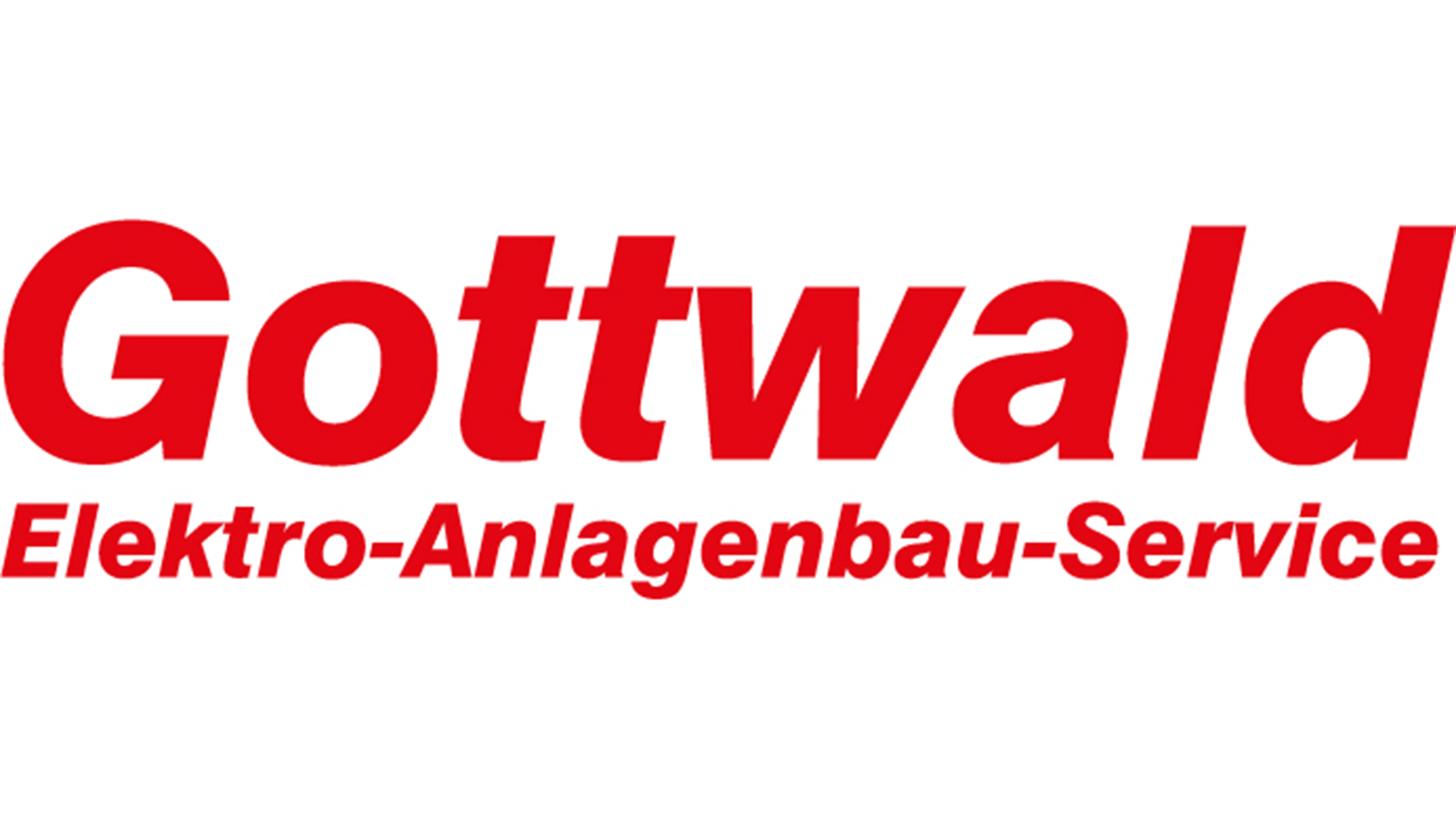 Roter Schriftzug Gottwald Elektro-Anlagenbau Service auf weißem Hintergrund
