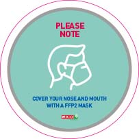 Sticker: FFP2-Maske englisch