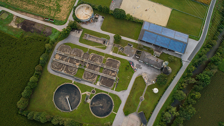 Luftansicht einer Biogas-Analge