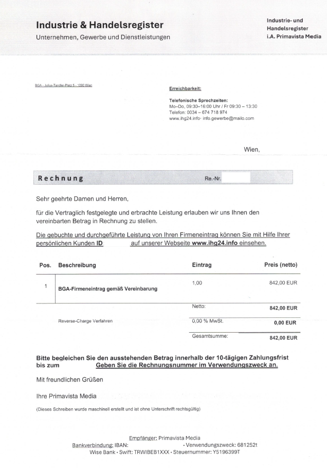 IHG Registerauszug Muster