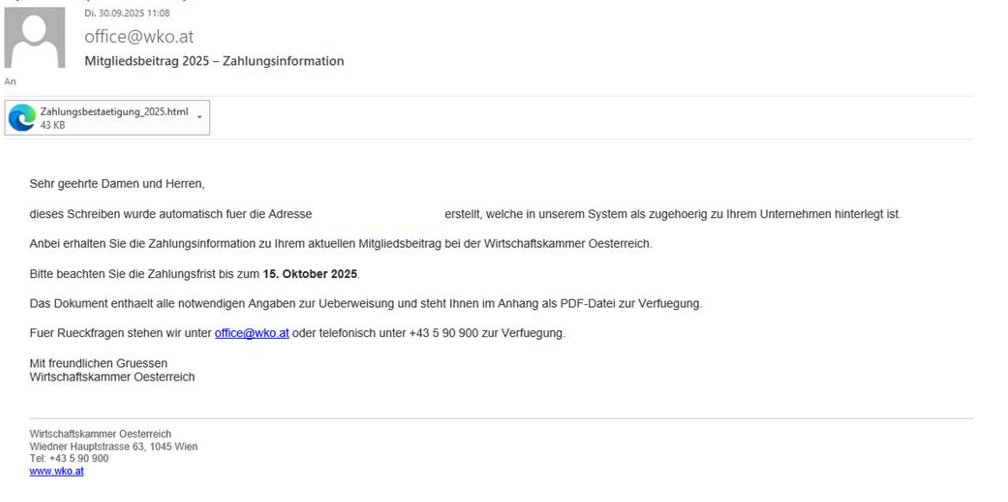 Phishing Mail. Infos oberhalb zu finden