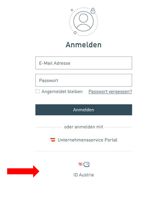 Anmelden im WKO Benutzerkonto mit der ID Austria