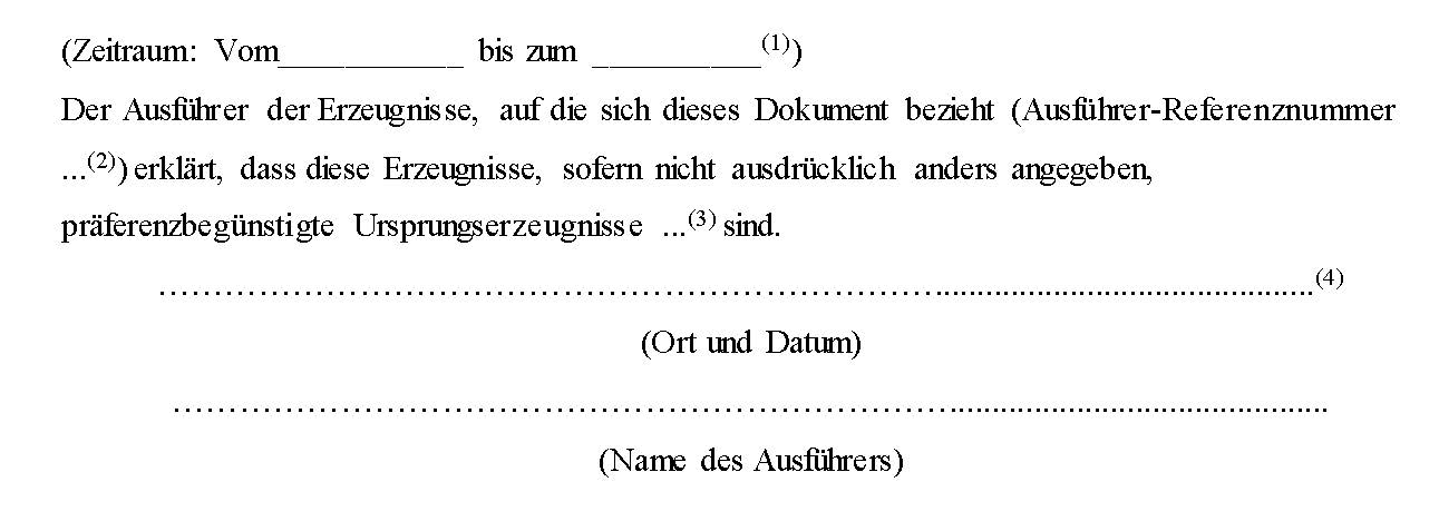EU-VK Abkommen Anhang 7 Wortlaut der Erkl&auml;rung zum Ursprung(ABl L 149)
