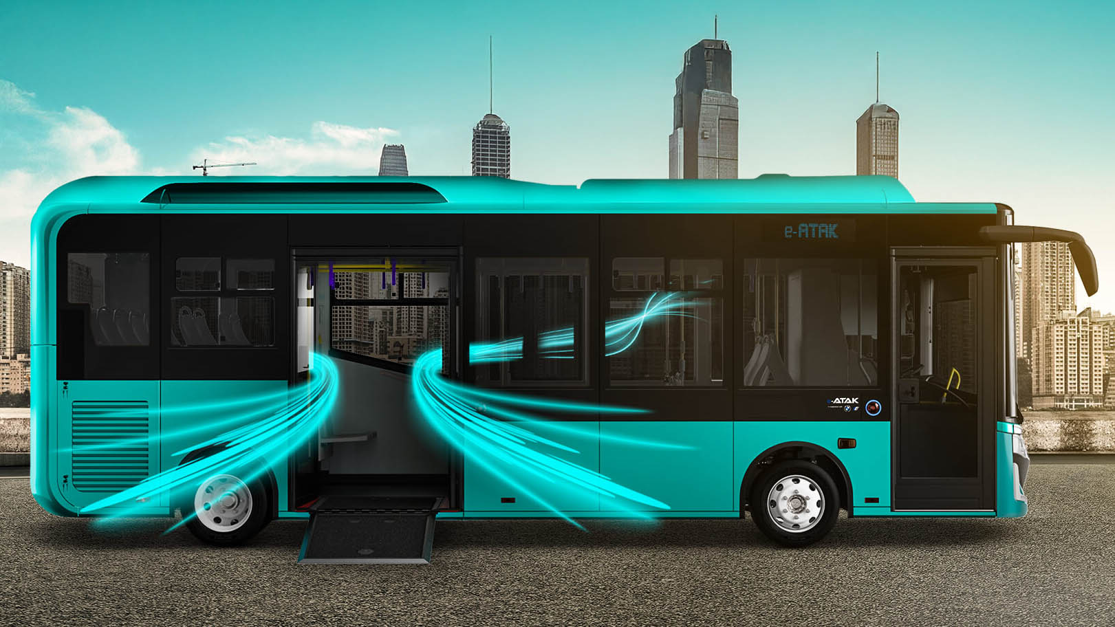 Seitenansicht eines Busses