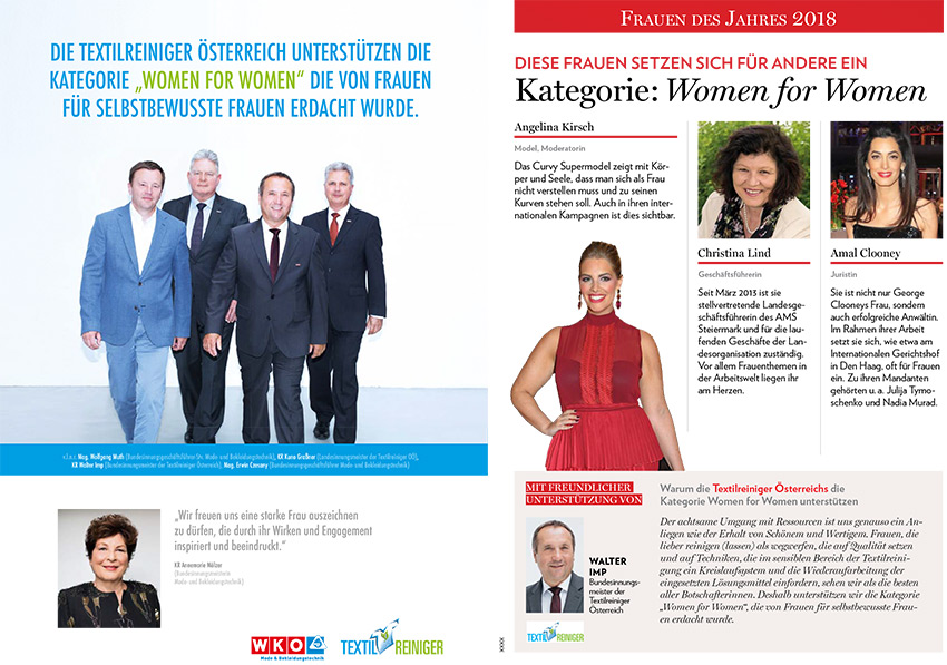 Women of the Year-Award: Textilreiniger unterst&uuml;tzen Kategorie &bdquo;Women for Women&ldquo; 