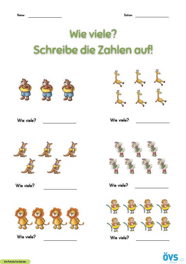 Stofftiere z&auml;hlen