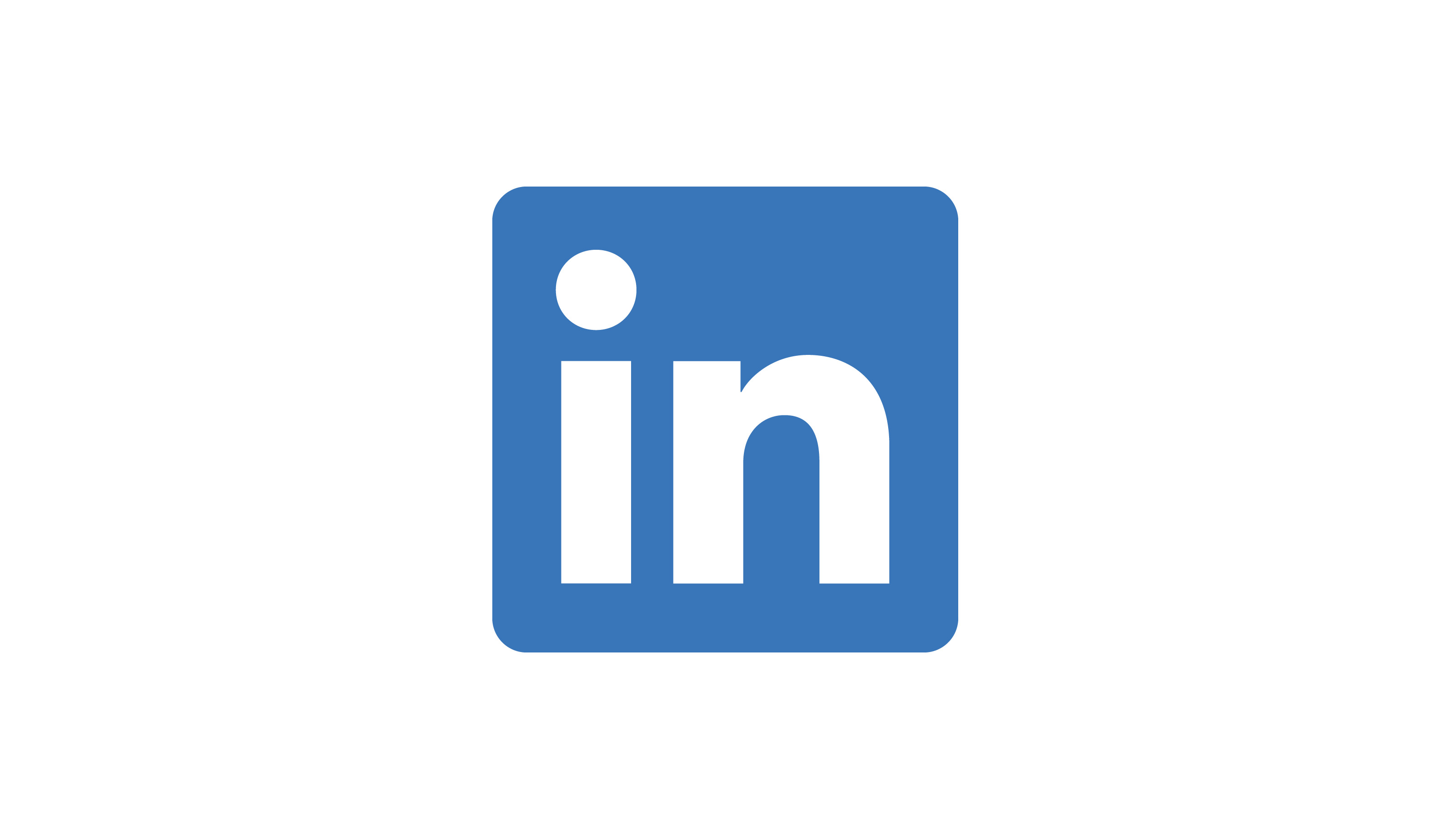 LinkedIn-Logo: Blaues Quadrat mit abgerundeten Ecken, darin weißer Schriftzug In auf weißem Hintergrund