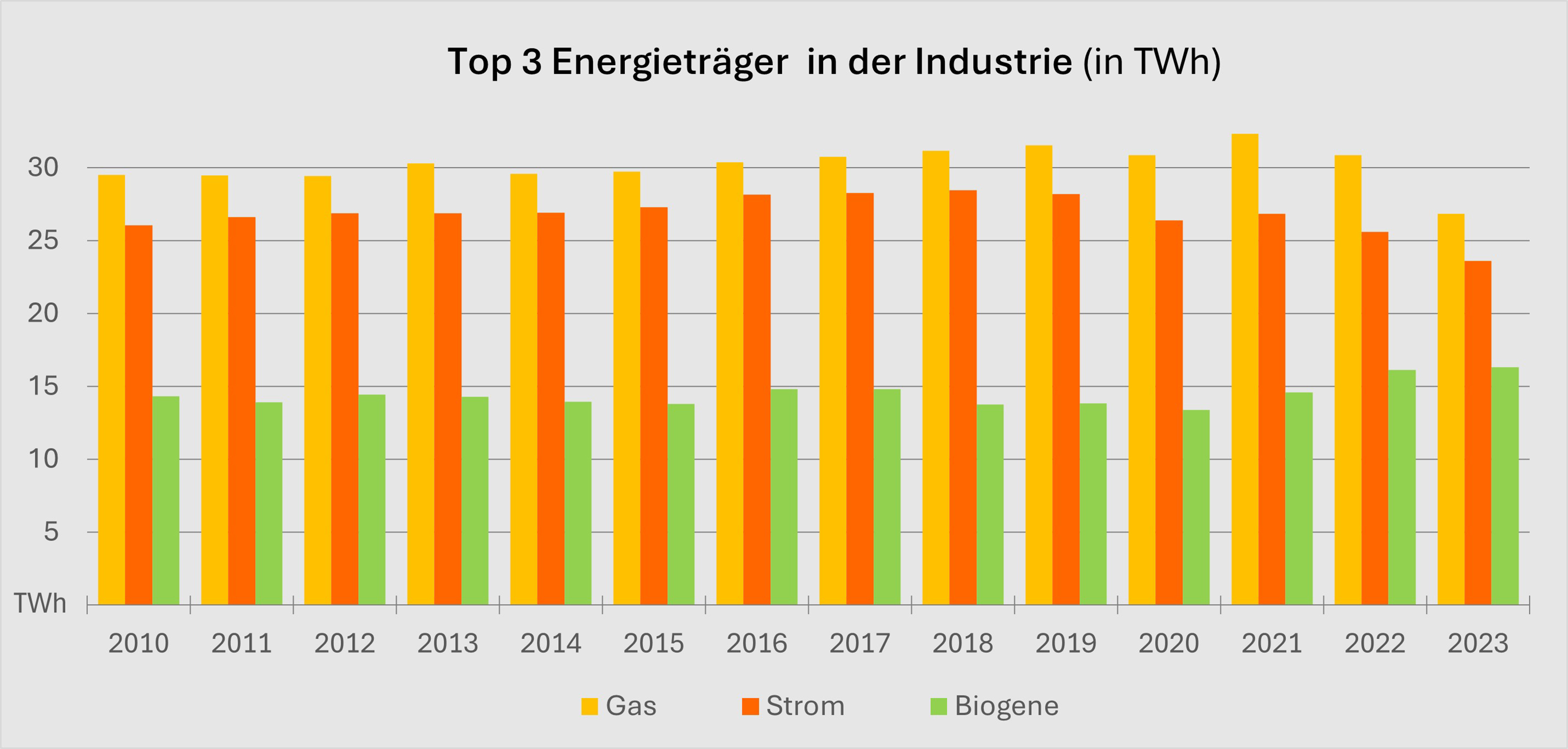 Grafik: Energietr&auml;gereinsatz in der Industrie