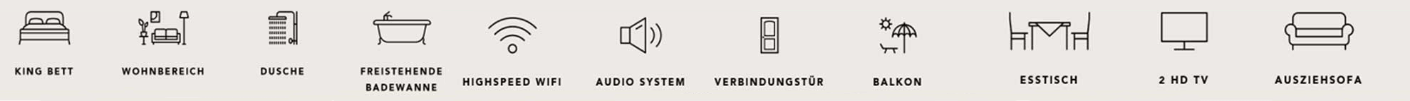 Ausstattungsmerkmale der Familiensuite Superior