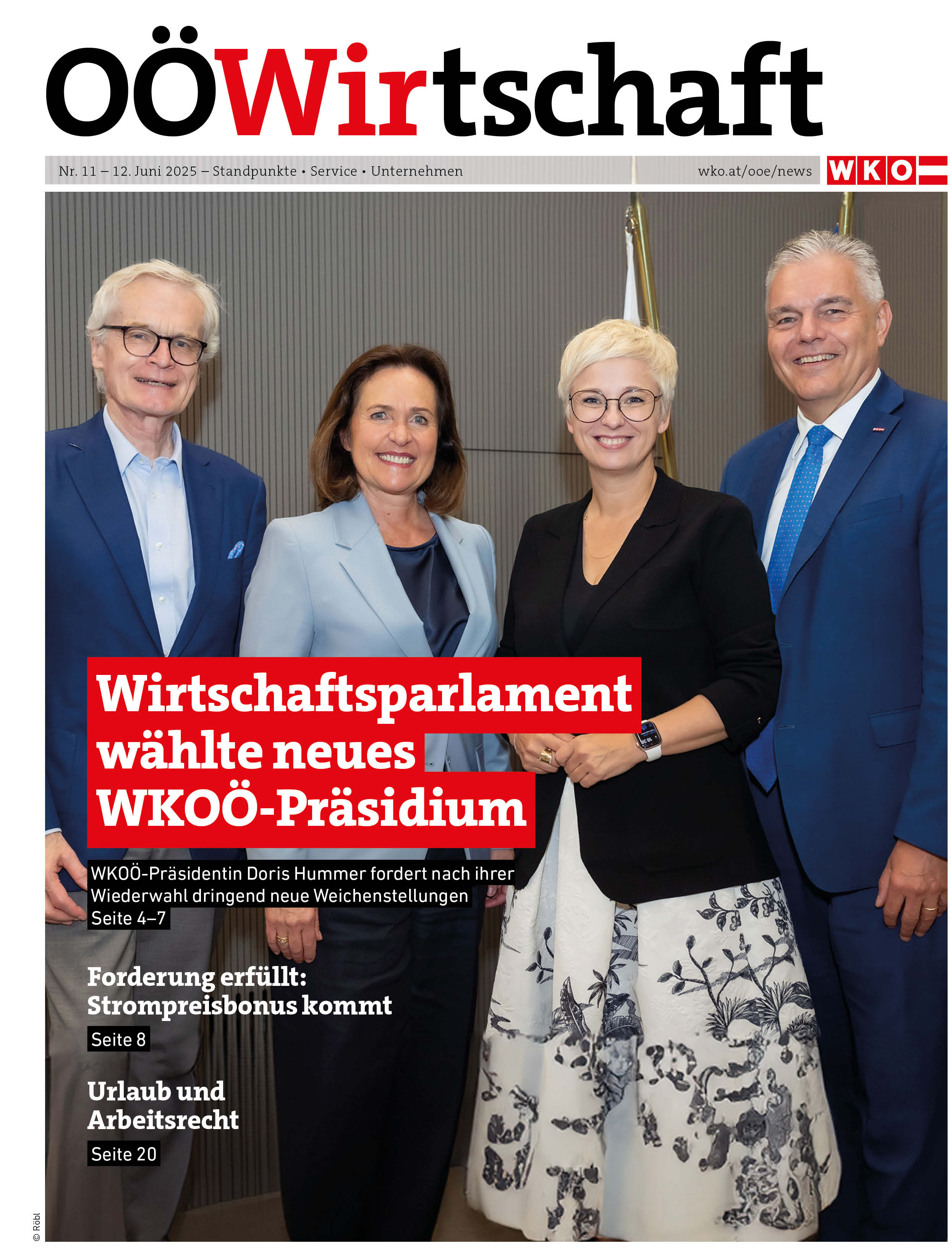 Titelseite der Ausgabe 11 der OÖWirtschaft.