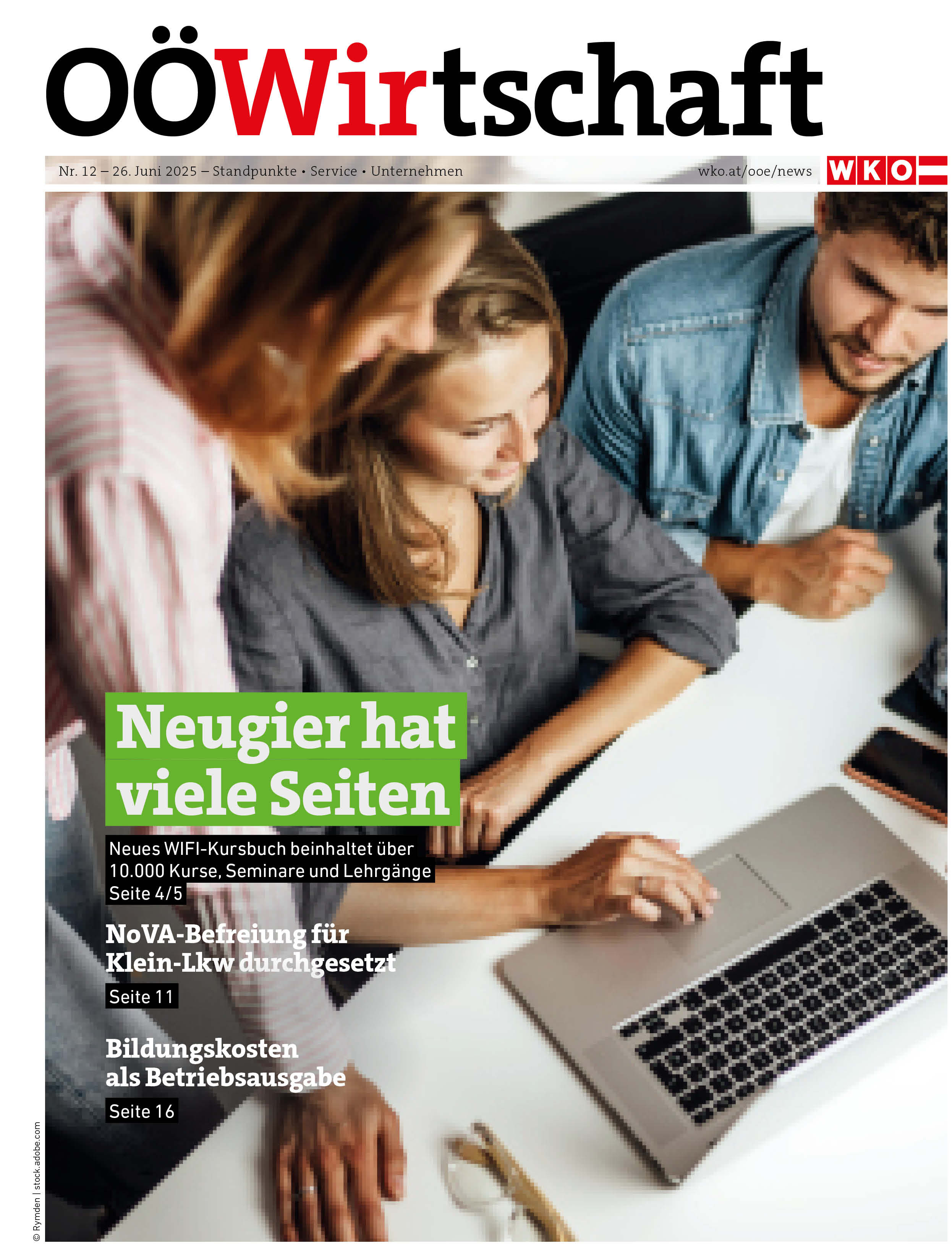 Titelseite der OÖWirtschaft vom 26. Juni 2025.