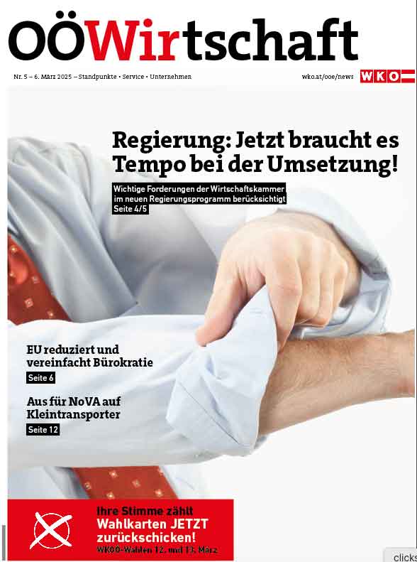 Titelseite der OÖWirtschaft Ausgabe 5