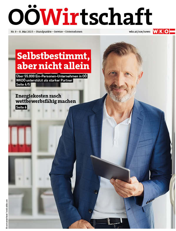 Titelseite der OÖWirtschaft vom 8. Mai 2025