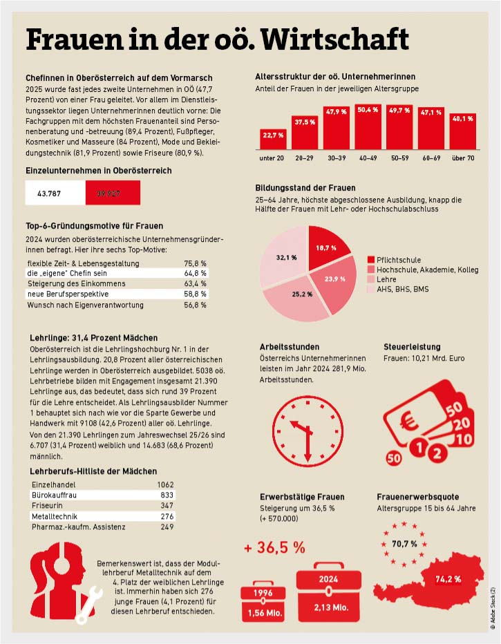 Wirtschaftsgrafik Frau in der Wirtschaft