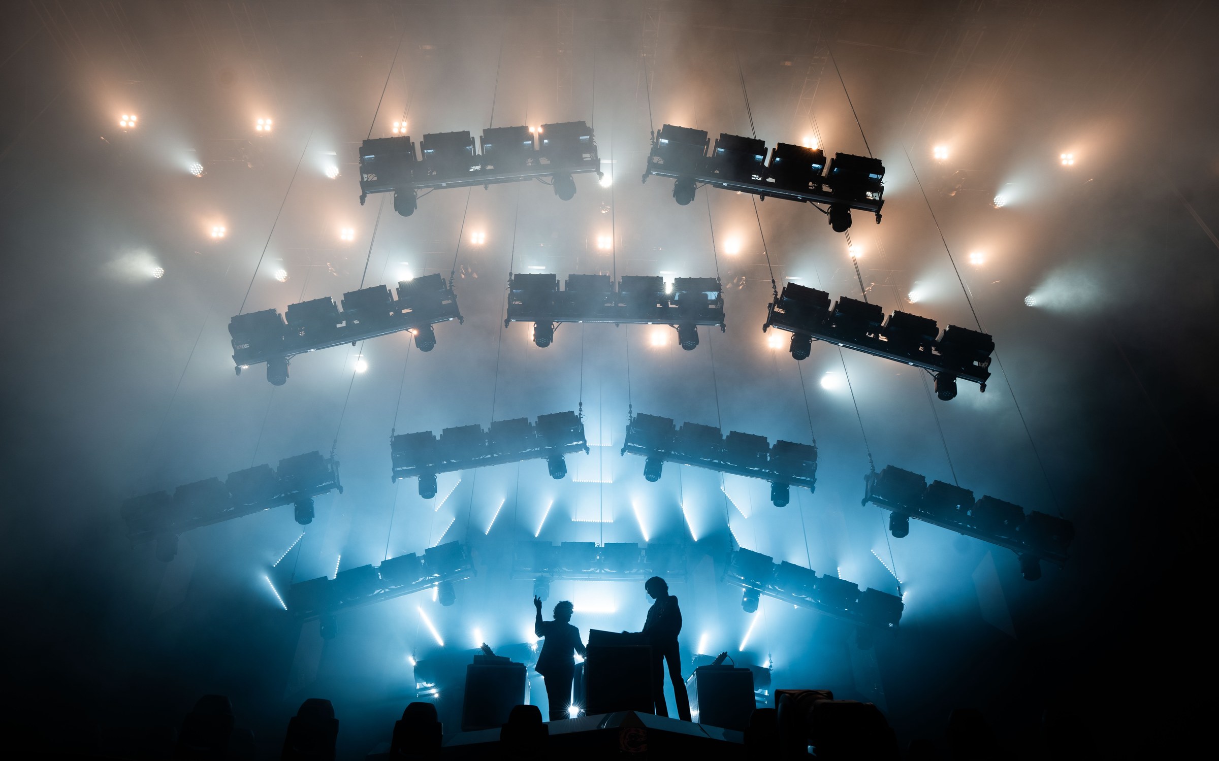 Die Band "Justice" im Rahmen des Festivals "Lido Sounds" in Linz. 