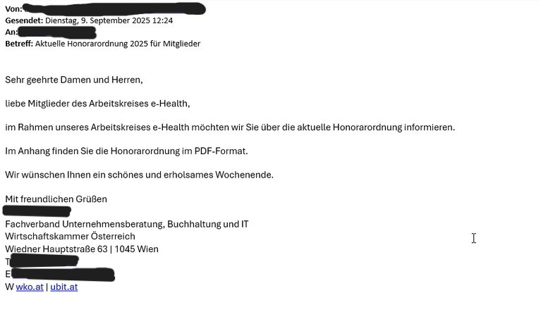 Auszug der Phising Email - Informationen befinden sich dar&uuml;ber