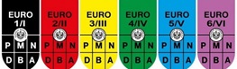 Plaketten: EURO 1 bis 6