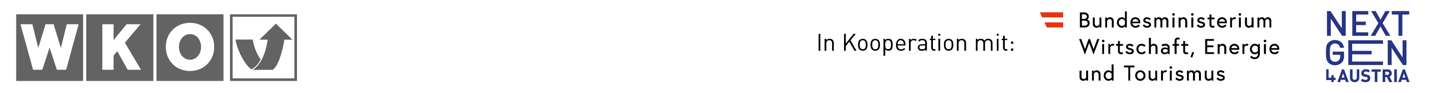 Schriftzug WKO Logo, Logo BMWET und NextGen4Austria - zurück zum Seitenanfang