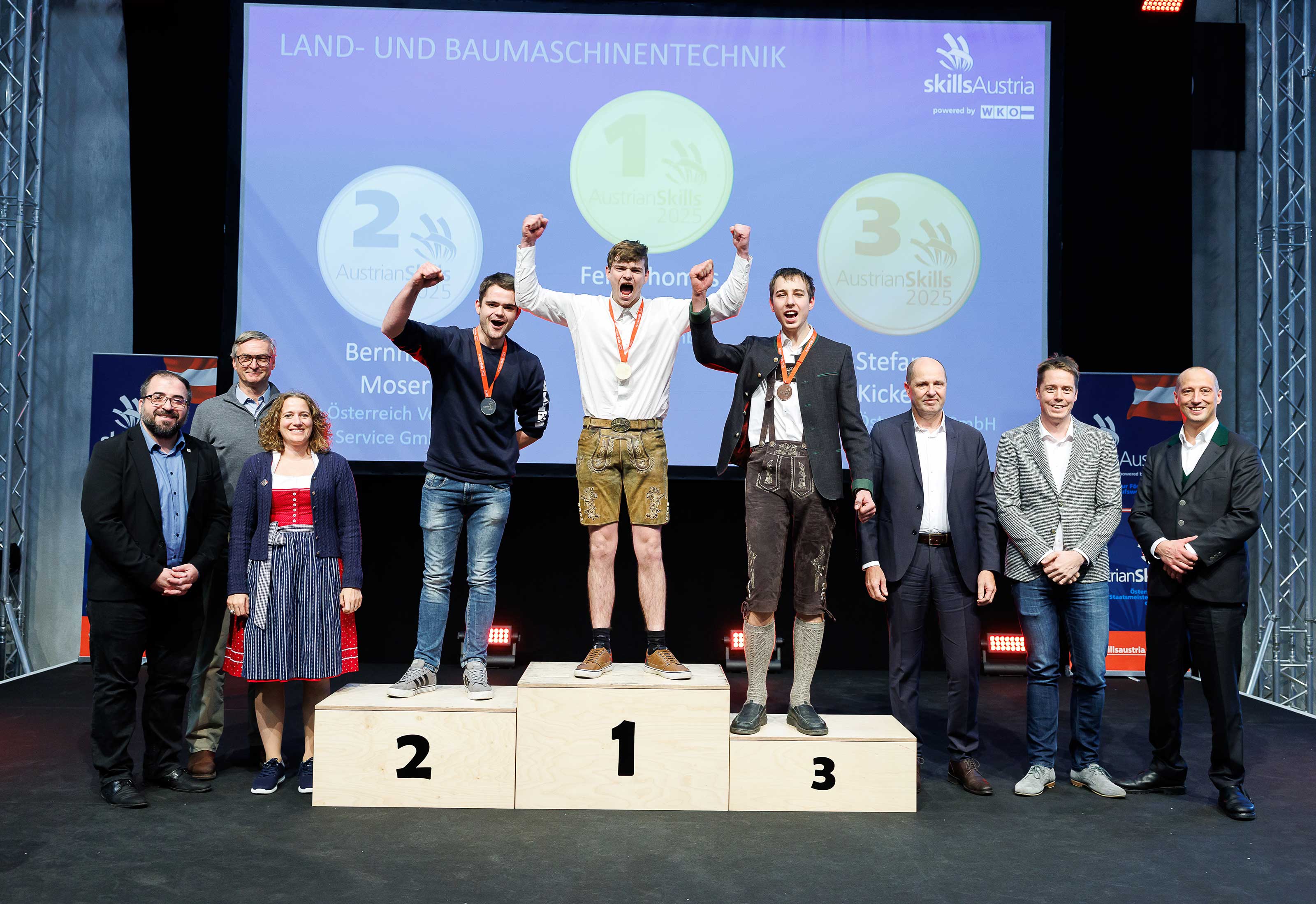 Gewinner der AustrianSkills 2025 im Beruf Land-und Baumaschinentechnik