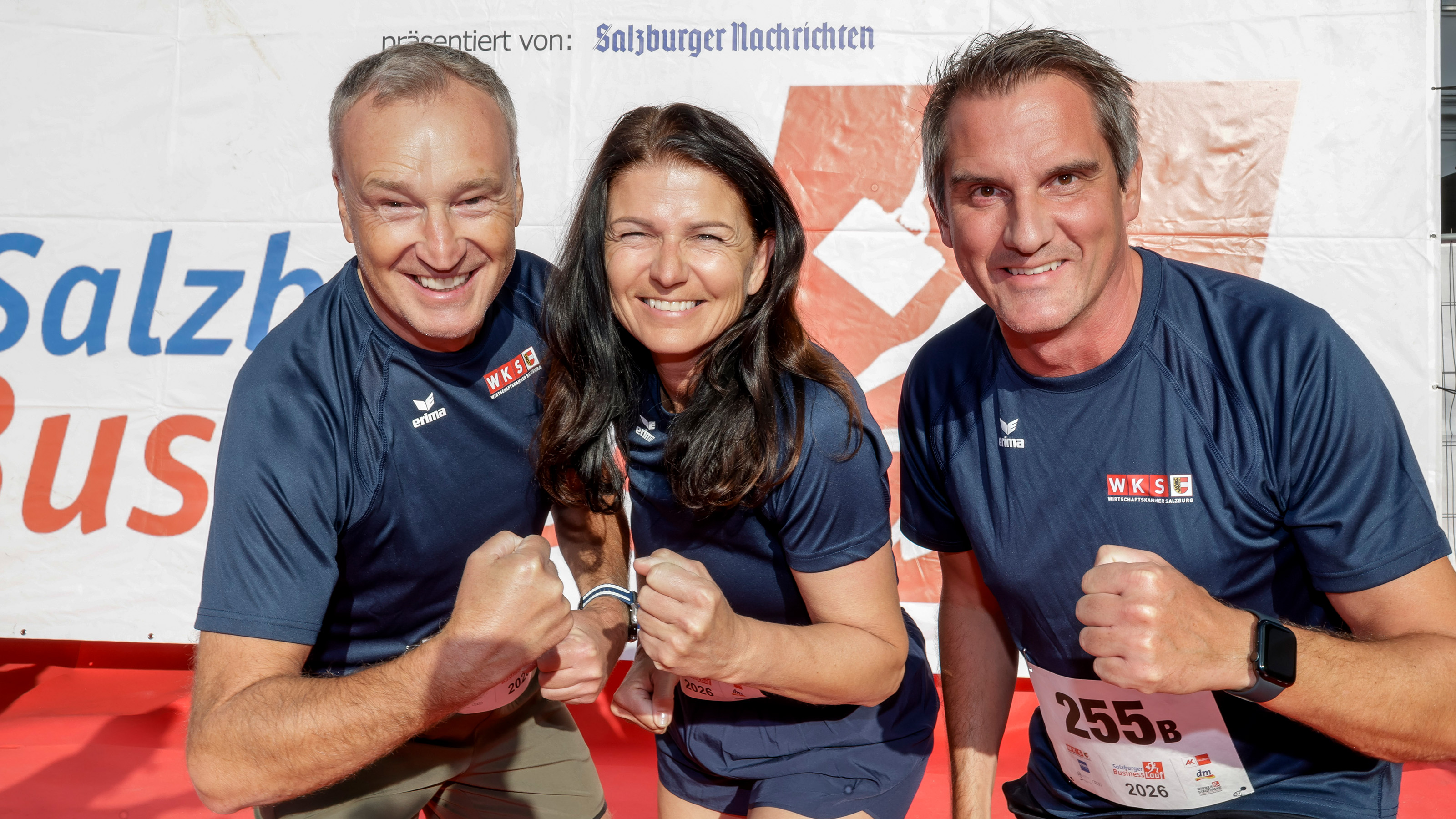 Die WKS selbst ging heuer mit zehn Teams an den Start. Vizepr&auml;sident Manfred Rosenstatter, Bezirksstellenobfrau Elke Steinbacher und Stabstellenleiter Piero Ploner (von links) w&auml;hlten die klassische Distanz (5,9 km).