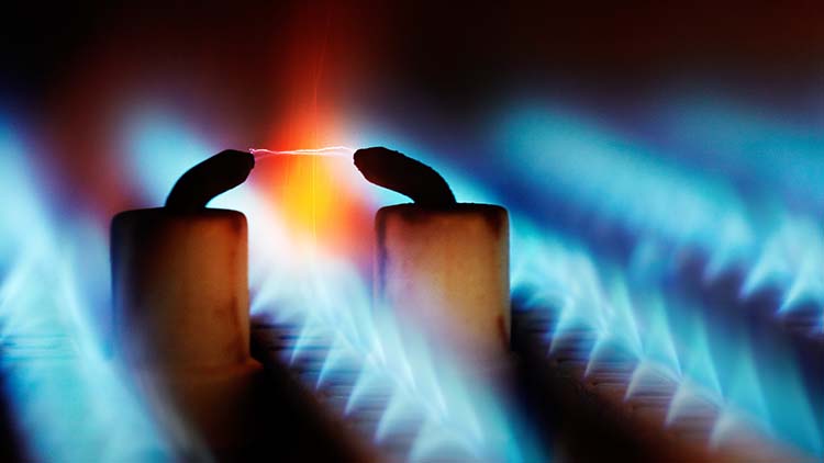 Industrie, Gas- und W&auml;rmeversorgungsunternehmungen, Gas, Gase, Gasversorgung, Gasversorgungsunternehmen, Funke, Funken, funken, 