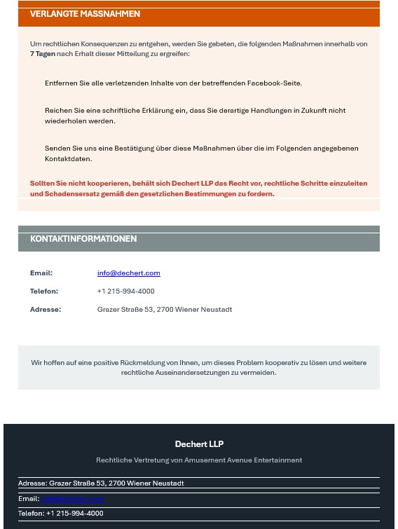 Abbildung der Phising Mail. Die Inhalte sind oberhalb im Text angegeben.