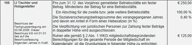 Beschluss FGT Tischler und Holzgestalter 2026