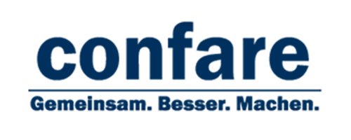 Logo: Confare. Gemeinsam. Besser. Machen.