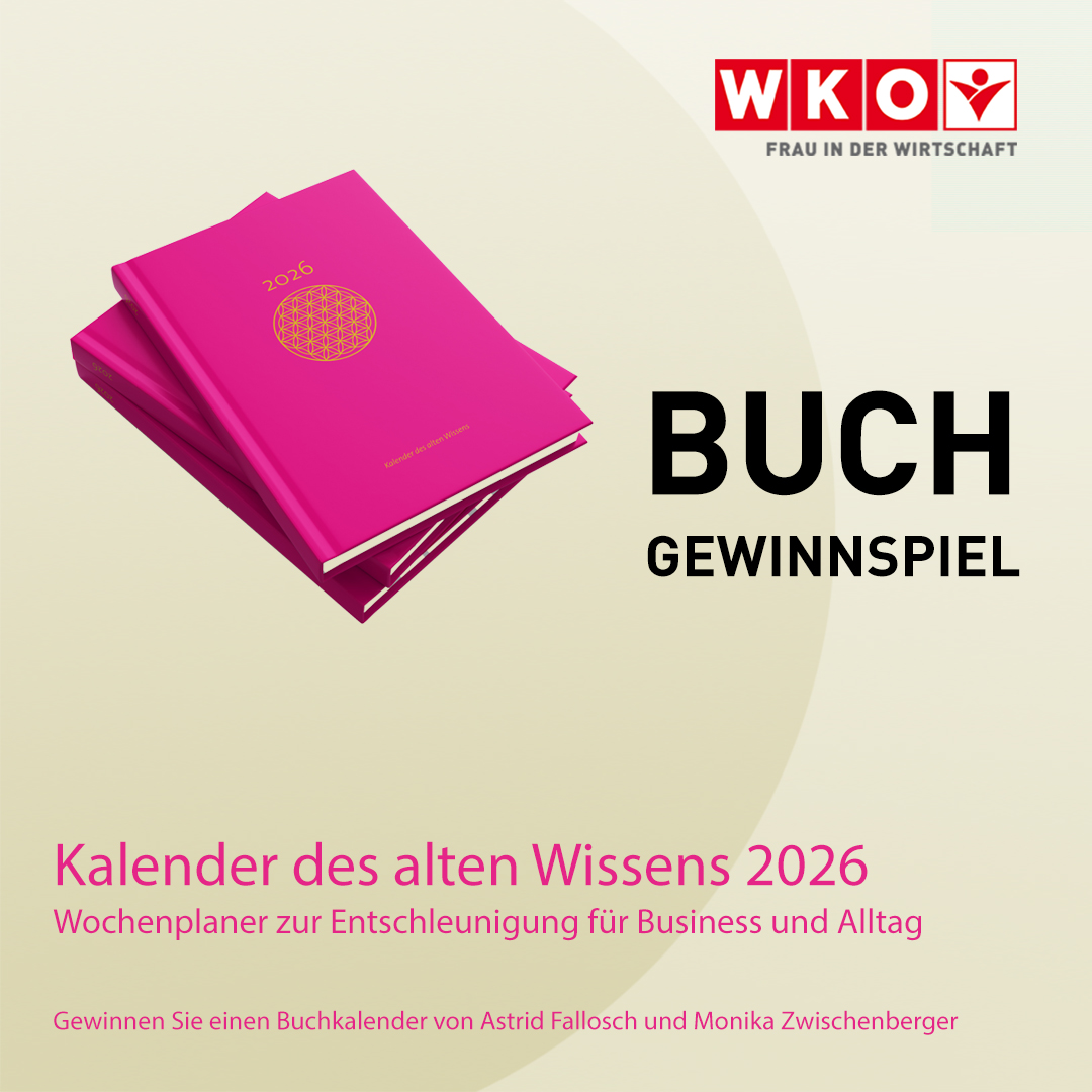 Bild des Covers des Buches "Kalender des alten Wissens 2026", daneben steht in schwarzer Schrift "Buchgewinnspiel"