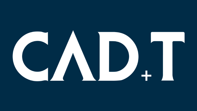 Logo CAD+T Solutions in dunkelblau mit wei&szlig;er Schrift