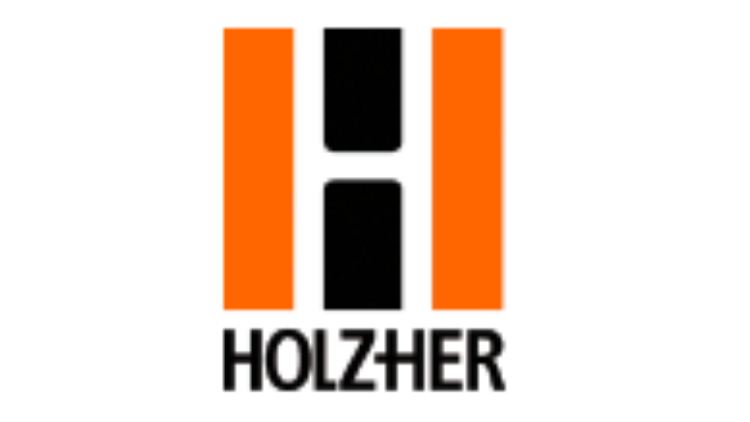 HOLZ-HER Logo in schwarz und orange