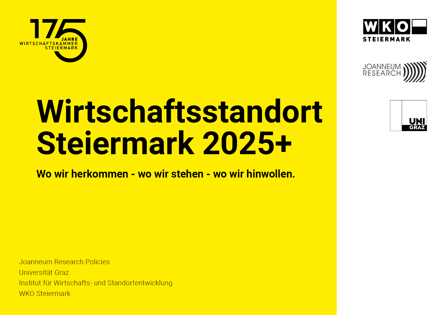 Titelseite Wirtschaftsstandort Steiermark 2025+, Band 1