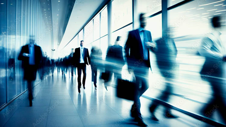 Hektische Business-Menschen