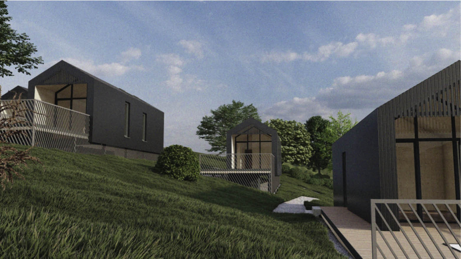 Zwei kleine Häuser am Aichberg