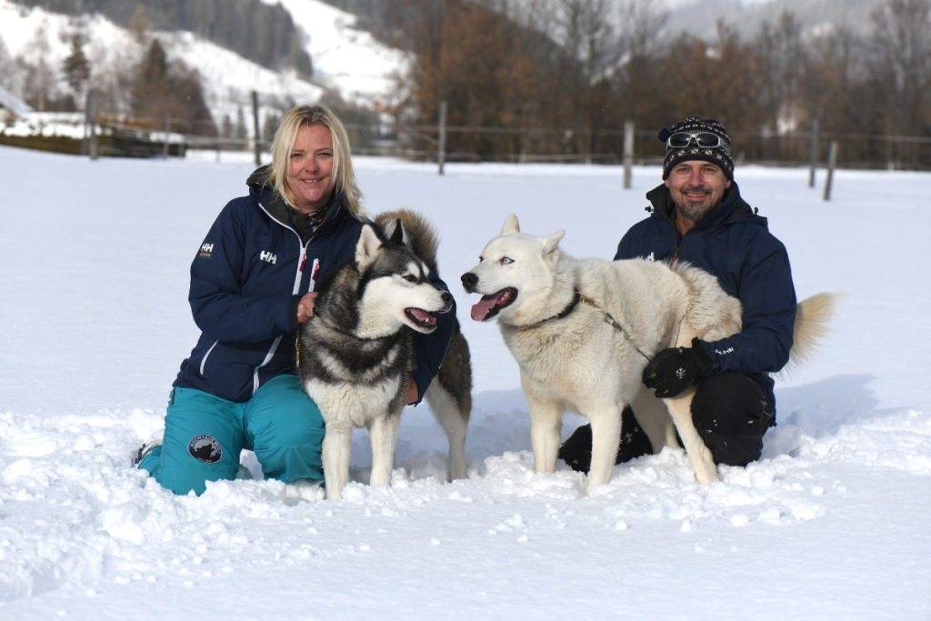 Andrea und Dietmar Haberl bieten Husky-Spazierg&auml;nge an, die es in sich haben.