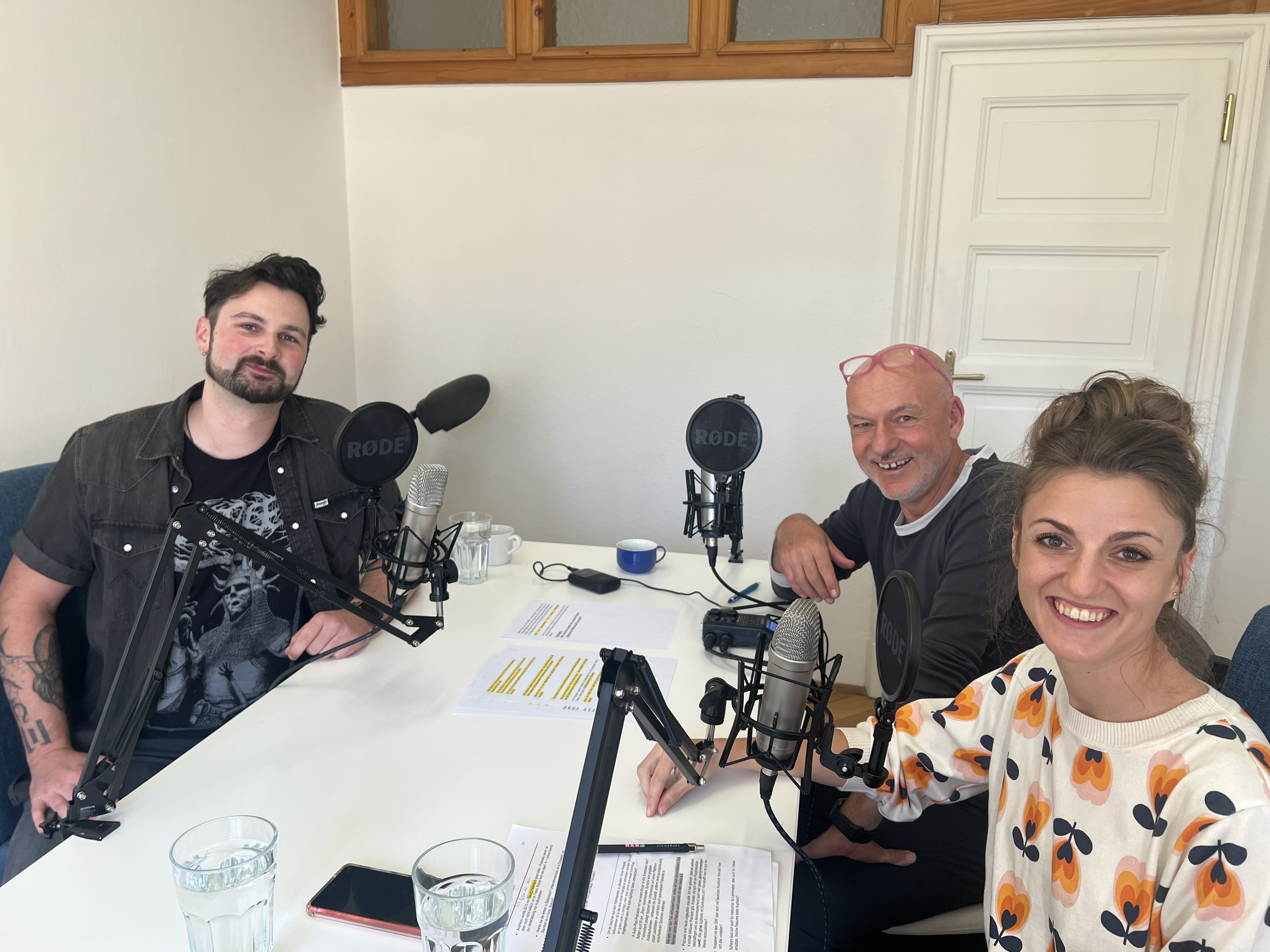 Christoph Grasser, Peter Siegmund und Andrea Jerković bei Auphonic