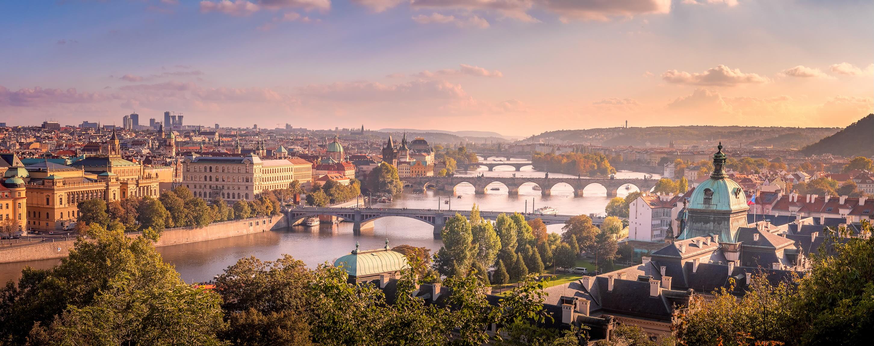 Prager Sonnenuntergang von der Letna aus