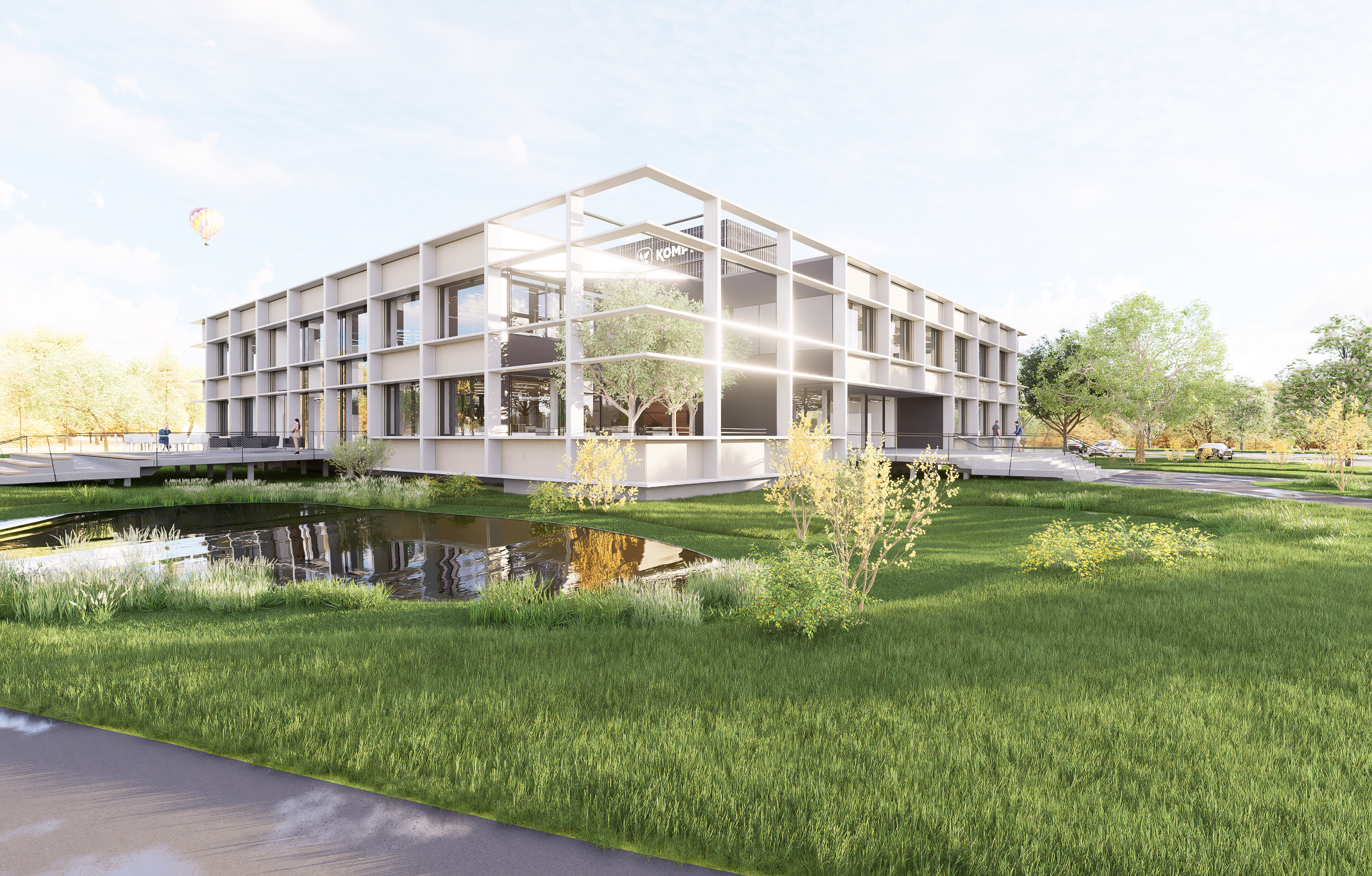 In Frohnleiten erfolgte der Spatenstich von Komptech f&uuml;r die Erweiterung des Standortes. Hier das Rendering