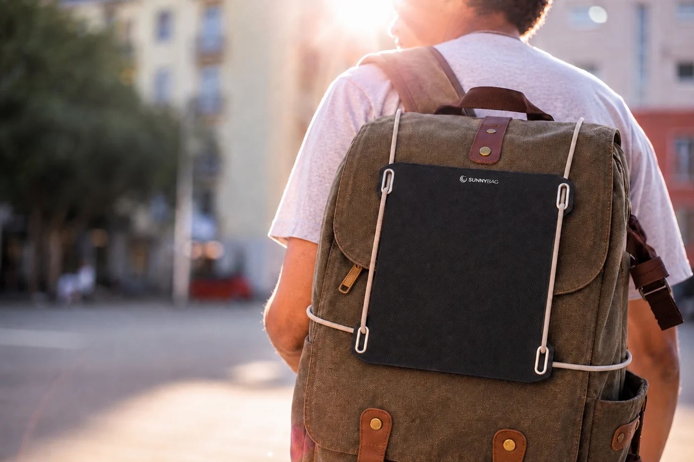 Sunnybag Rucksack mit den Solarpaneelen