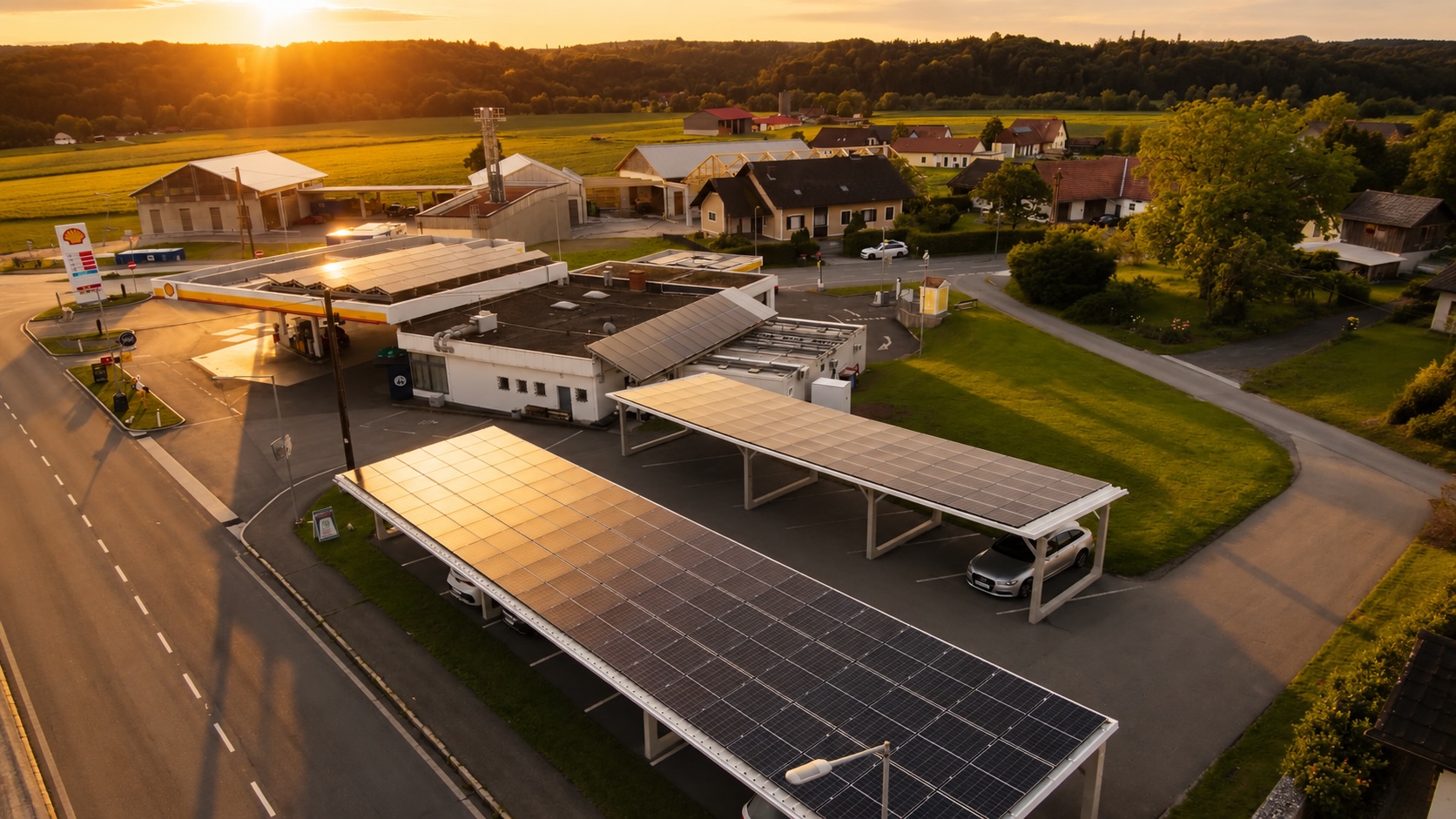 PV-Anlagen am Dach des Carports
