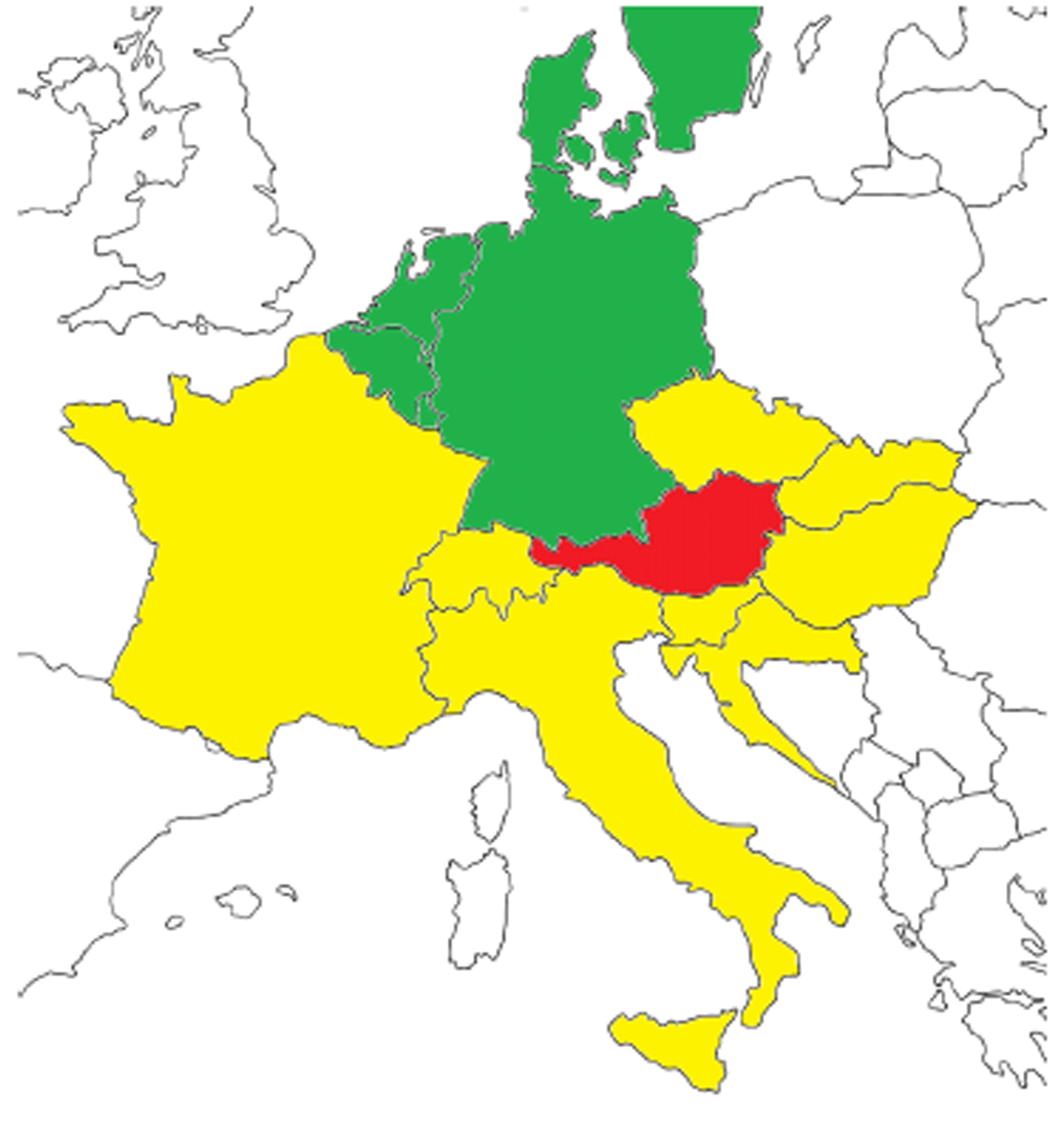 Landkarte zur Mautsituation für Wohnmobile in Mittel-Westeuropa