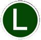 Der Buchstabe L in wei&szlig;er Schrift auf gr&uuml;ner kreisrunder Tafel