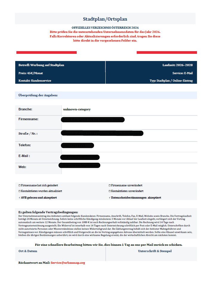 Auszug aus der Phishing Meldung. Beschreibung befindet sich oberhalb