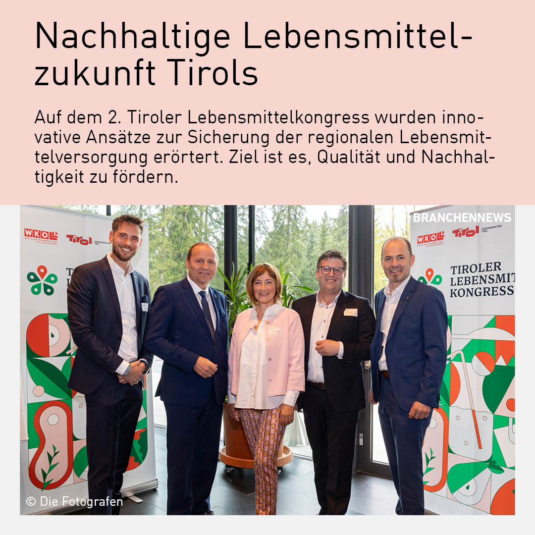 Gruppenfoto beim Tiroler Lebensmittelkongress zur Zukunft der regionalen Lebensmittelversorgung.