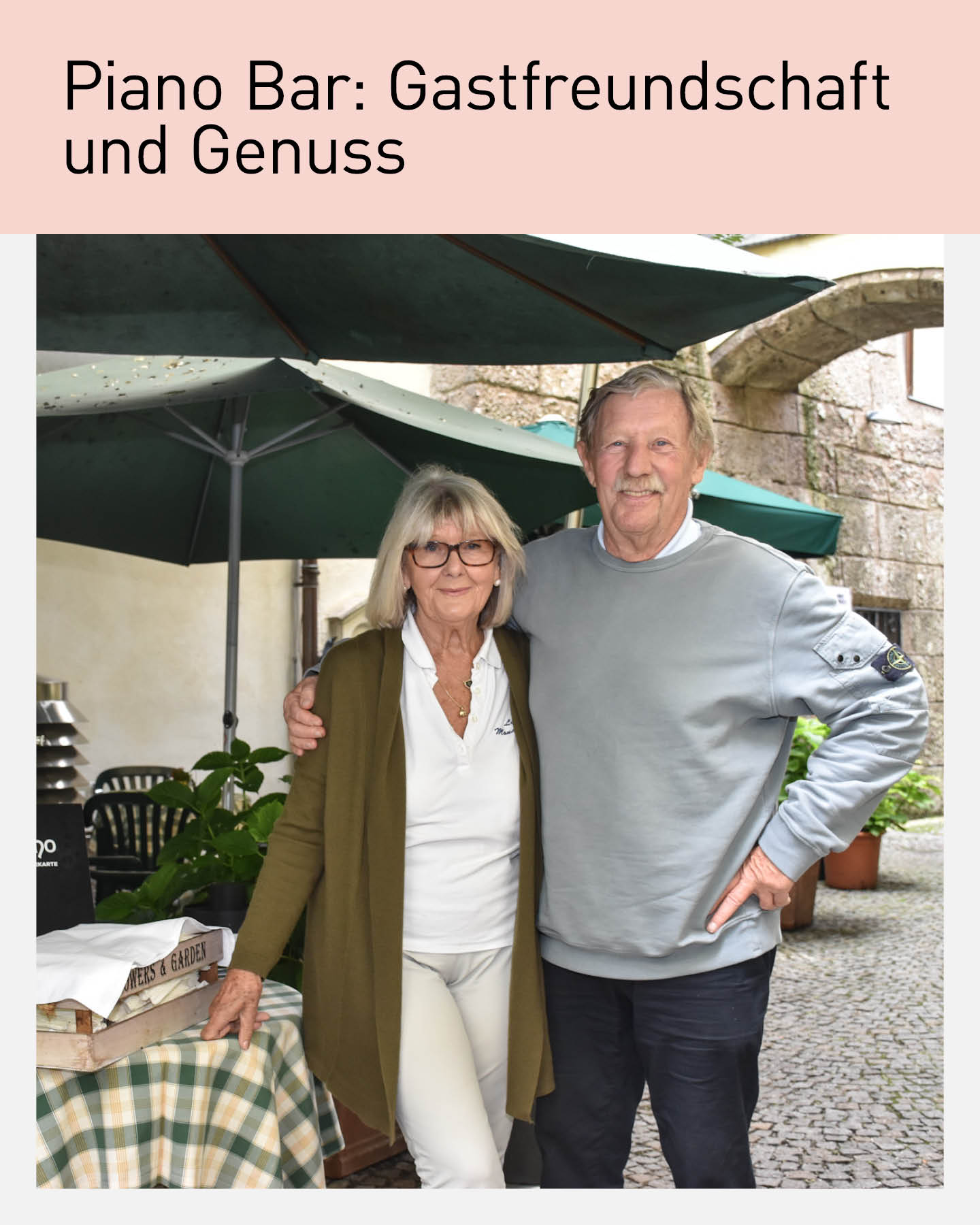 Ingrid und Helmut, Gastgeber der Piano Bar in Innsbruck, feiern 80 Jahre Gastfreundschaft und Genuss – traditionsreiches Lokal mit Herz im historischen Ambiente.