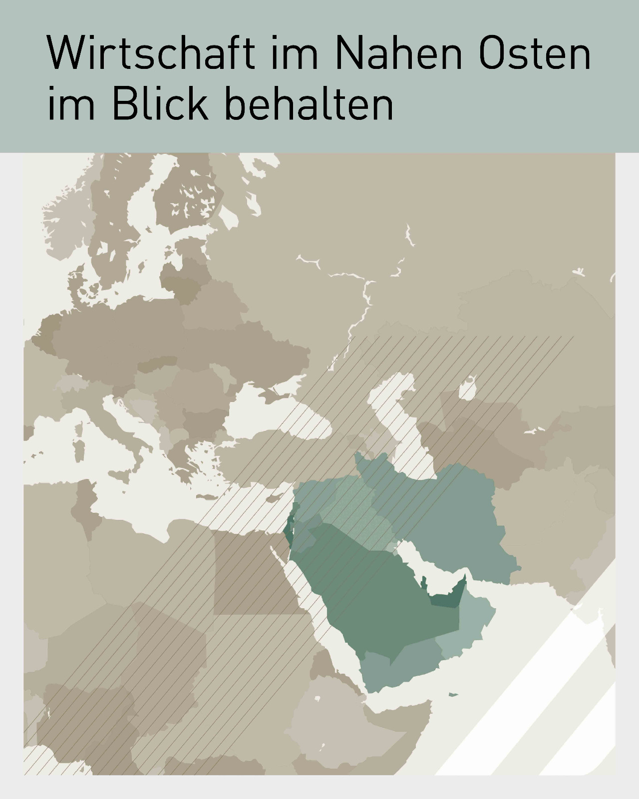 Infografik der Wirtschaftskammer zum Infopoint Nahost mit Karte des Nahen Ostens und Hinweis auf wirtschaftliche Entwicklungen in der Region. Informationen zu M&auml;rkten im Nahen Osten, Exportchancen, geopolitischen Entwicklungen und Au&szlig;enwirtschaft f&uuml;r Unternehmen.