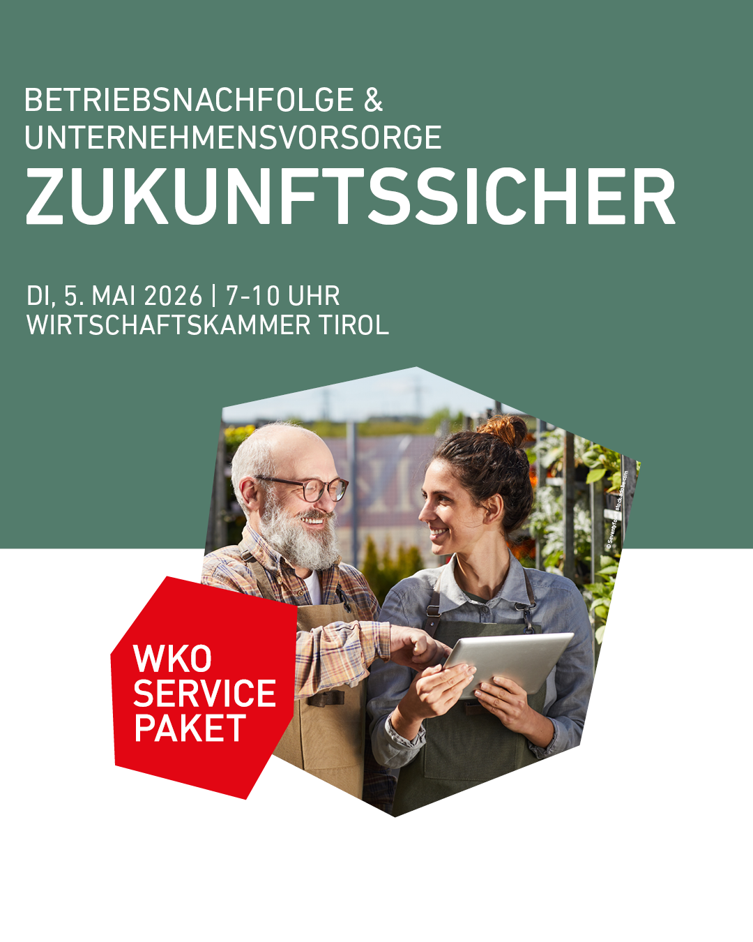 Betriebsnachfolge und Unternehmensvorsorge Veranstaltung der Wirtschaftskammer Tirol 2026 in Innsbruck mit Fokus auf Unternehmens&uuml;bergabe, Nachfolgeplanung, Recht, Steuern und Coaching f&uuml;r die n&auml;chste Generation