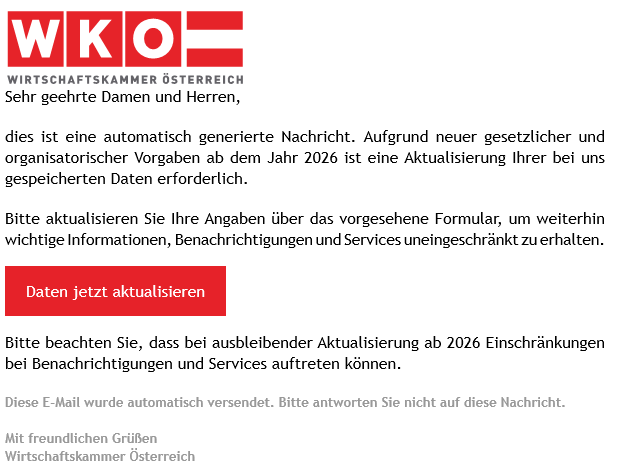 Screenshot Betrugs-Mail